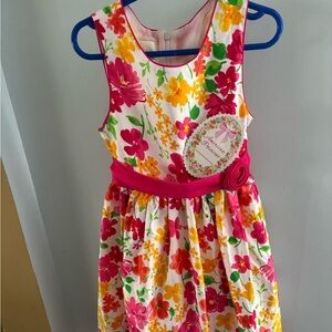 New American Princess Spring party flower coral dress size 6.  Style A44221